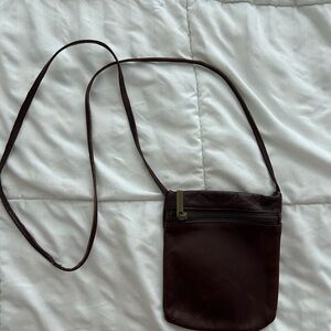 Rosy Brown Leather Crossbody Bag Colombian leather